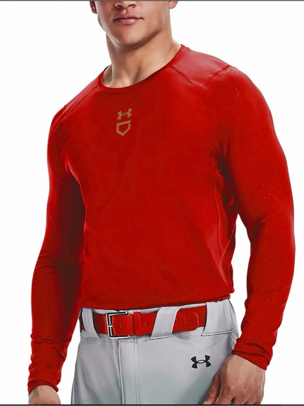 Under Armour baseball Red Long-Sleeve athletic shirt